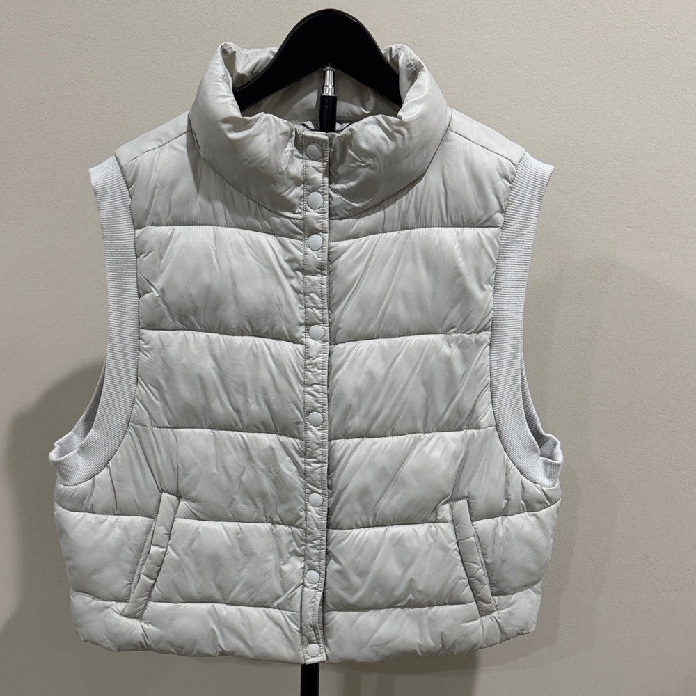 Offline by aerie Women's Quilted Puffer Vest - Gray/white